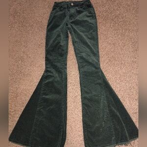 Forest Green Corduroy Flare Pants
